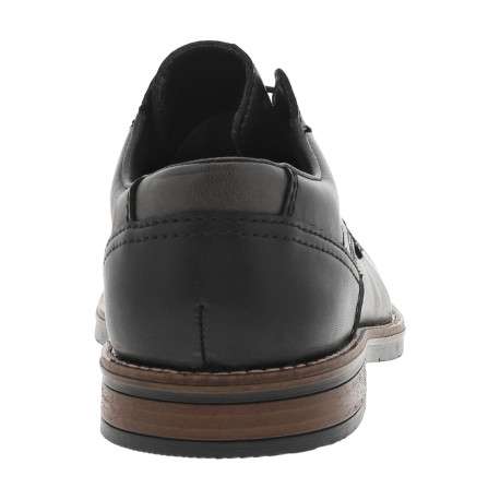 Derbies en cuir noir à talon décroché bas et à lacets ronds noirs - Image 4