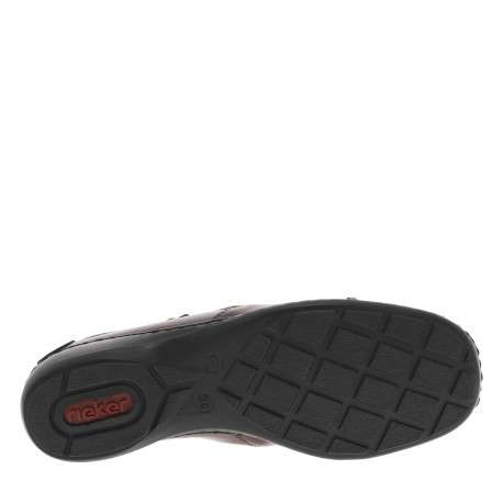 Boots bordeaux vernies à talon décroché bas et à zip avec motif fleur - Image 6