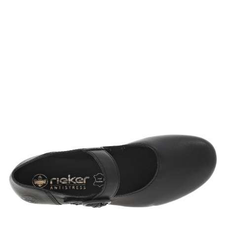 Escarpins en cuir noirs avec semelle à talon décroché bas et bout rond - Image 5