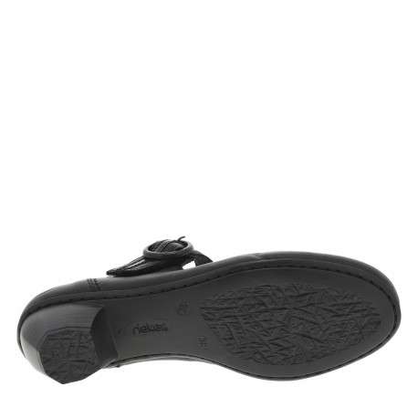 Escarpins en cuir noirs avec semelle à talon décroché bas et bout rond - Image 6