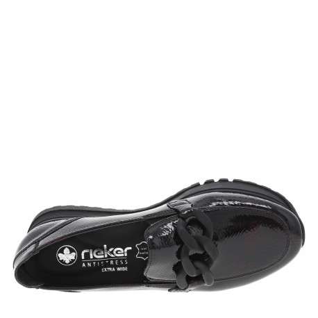 Mocassins en vernis bordeaux avec semelle à talon plat et maillons décoratifs - Image 5