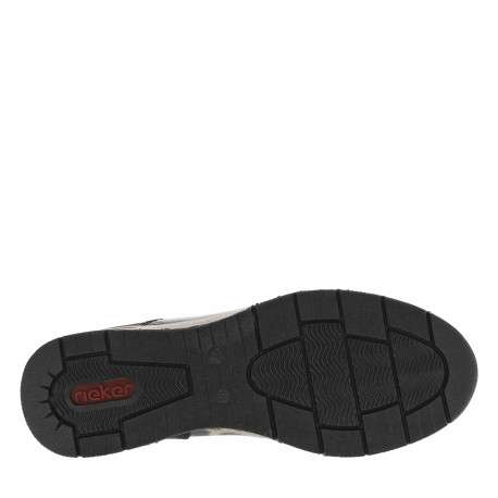 Boots noires avec imprimé léopard à talon semi-compensée et à zip central - Image 6