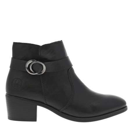 Boots noires à talon décroché moyen avec un zip côté interne