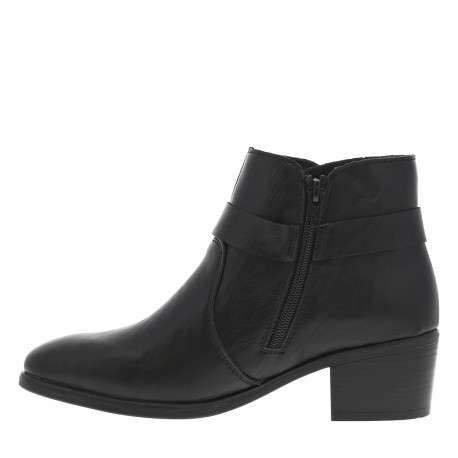 Boots noires à talon décroché moyen avec un zip côté interne - Image 3