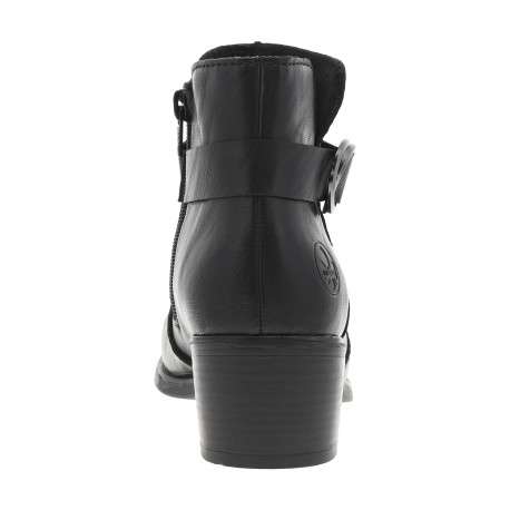 Boots noires à talon décroché moyen avec un zip côté interne - Image 4