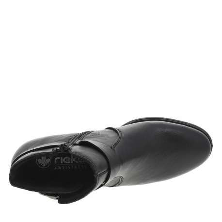 Boots noires à talon décroché moyen avec un zip côté interne - Image 5