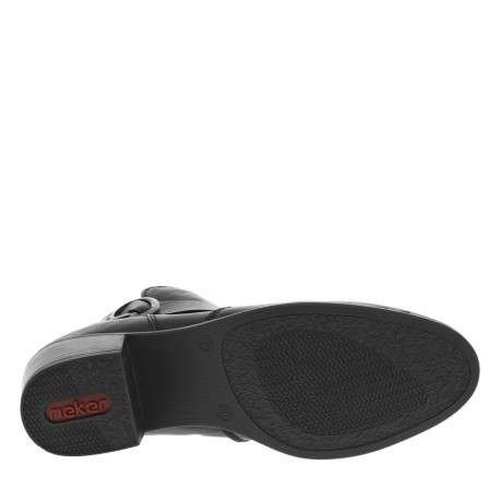 Boots noires à talon décroché moyen avec un zip côté interne - Image 6