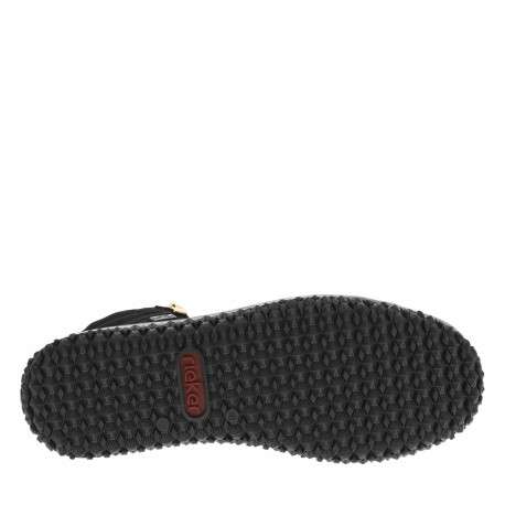 Bottines noires à talon compensé bas avec des lacets et 2 zips latéraux - Image 6