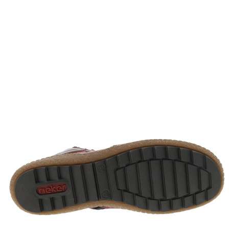 Bottines rouges à talon plat avec des lacets et un zip latéral - Image 6
