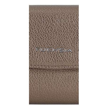 Portefeuille bronze uni en simili-cuir avec fermeture à rabat boutonné - Image 3