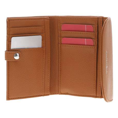 Portefeuille camel uni avec nombreux rangements à l'intérieur - Image 3