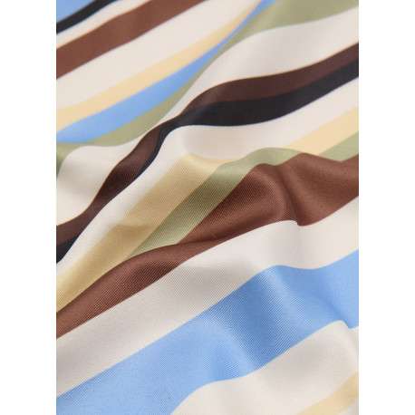 Foulard multicolore avec des rayures en diagonales et une forme carrée - Image 3