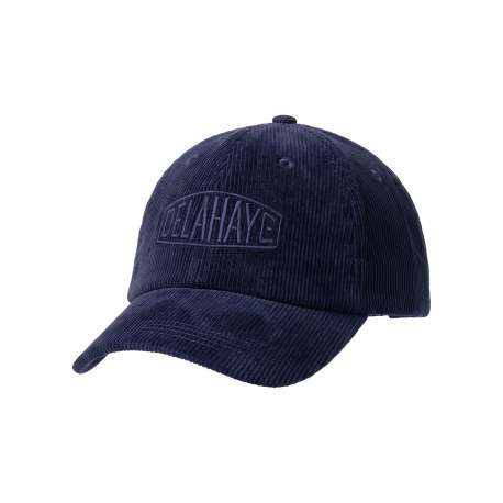 Casquette ajustable en velours de coton côtelé bleu marine à fermeture strapback