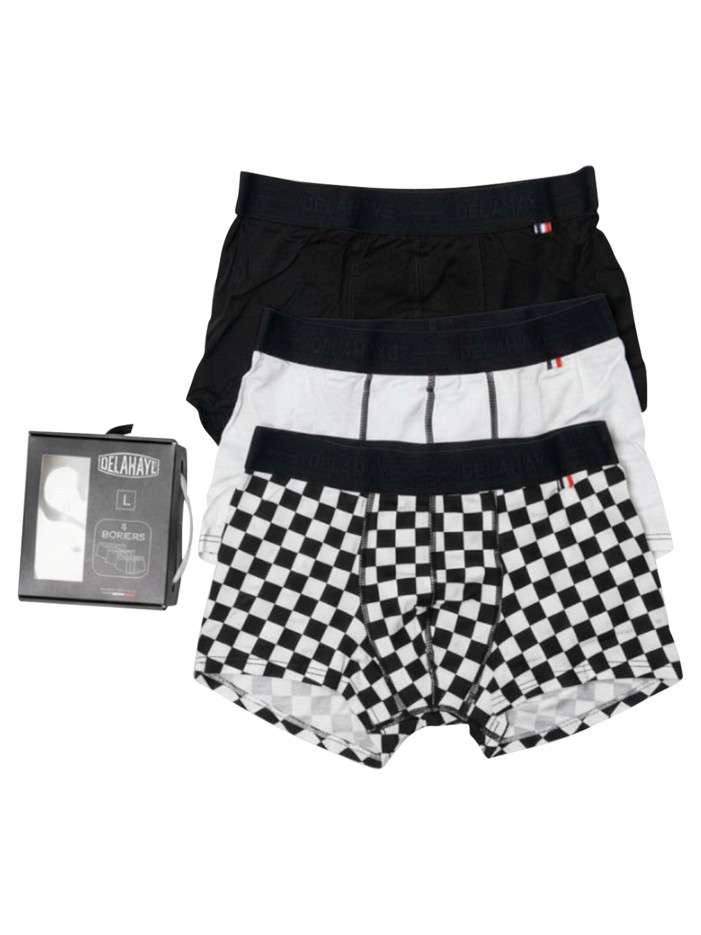 Lot de 3 boxers en coton...