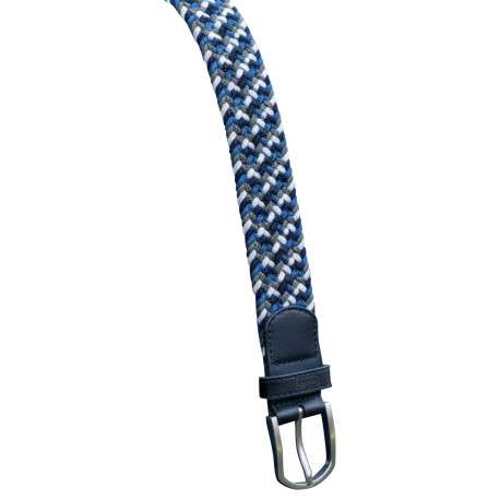Ceinture bleue ajustable en sangle élastique tressée avec une boucle - Image 2