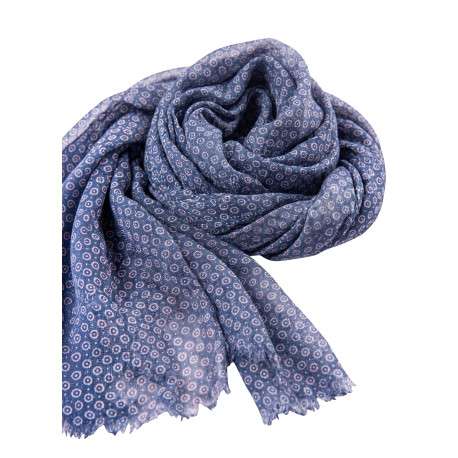 Foulard bleu clair orné de micro-motifs géométriques Delahaye - Image 2