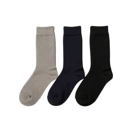 Lot de 3 paires de chaussettes unies en coton mélangé taille haute
