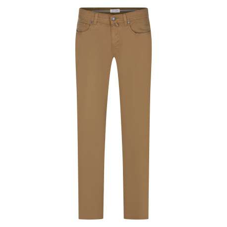 Pantalon en coton mélangé flanelle moutarde doté d'une coupe droite