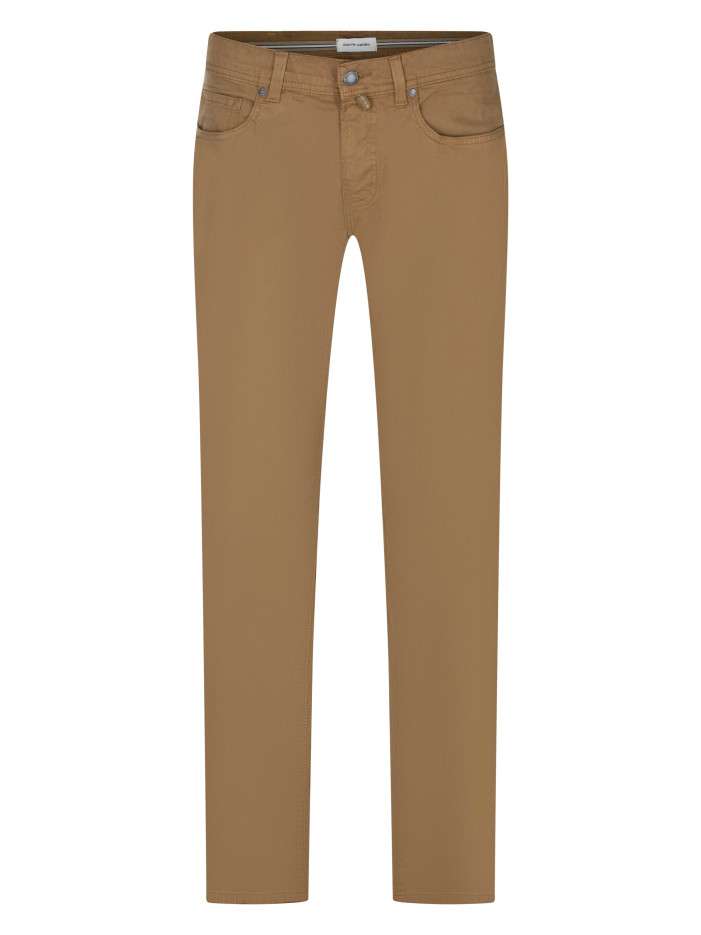 Pantalon en coton mélangé flanelle moutarde doté d'une coupe droite