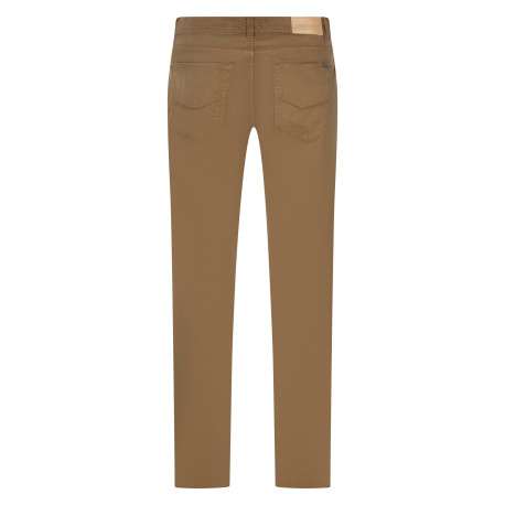 Pantalon en coton mélangé flanelle moutarde doté d'une coupe droite - Image 2
