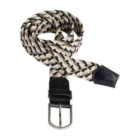 Ceinture multicolore ajustable en sangle élastique tressée avec une boucle