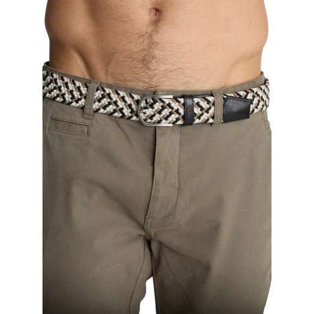 Ceinture multicolore ajustable en sangle élastique tressée avec une boucle - Image 2