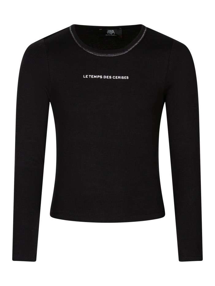 T-shirt en coton noir à...