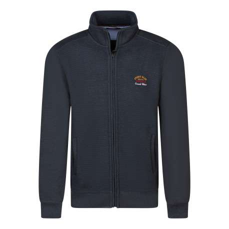 Gilet anthracite uni à coupe droite avec un col montant et 2 poches