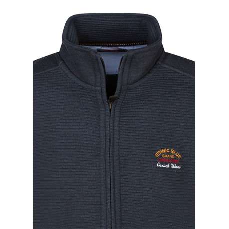 Gilet anthracite uni à coupe droite avec un col montant et 2 poches - Image 3