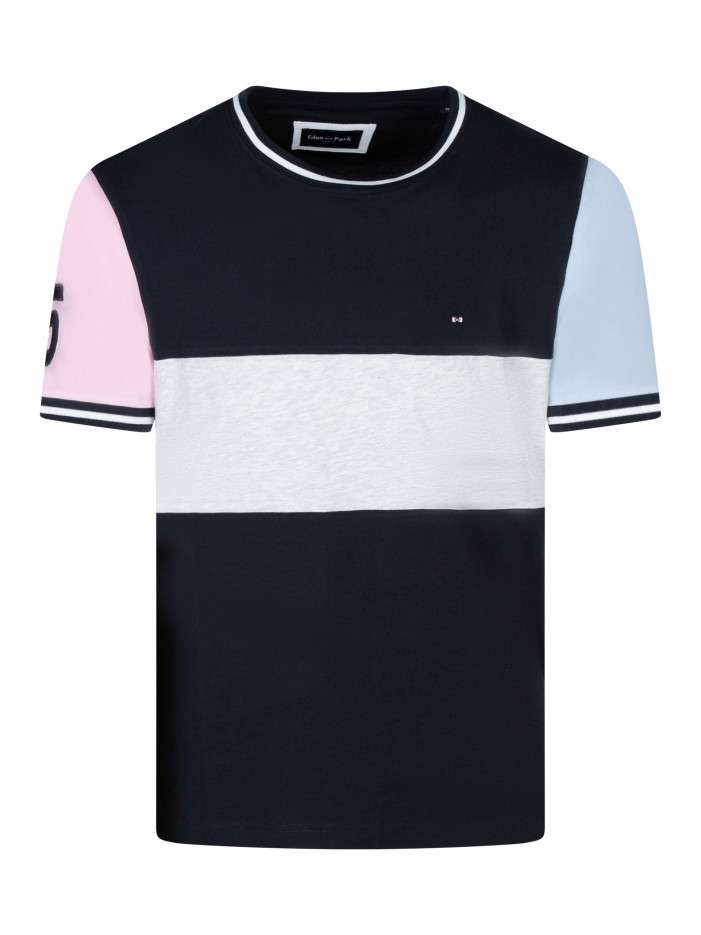 T-shirt en coton bleu et...