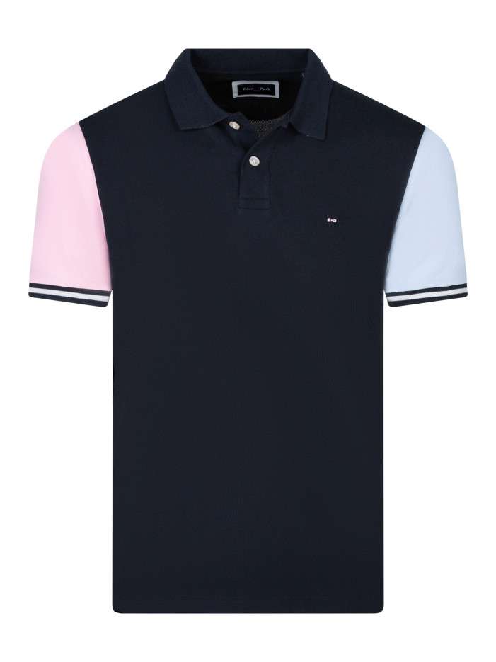 Polo en coton bleu et gris...