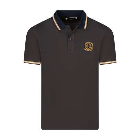 Polo en coton marron pourvu d'une coupe droite et un col boutonné