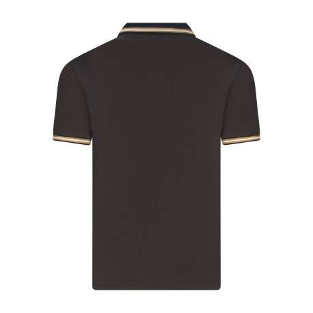 Polo en coton marron pourvu d'une coupe droite et un col boutonné - Image 2