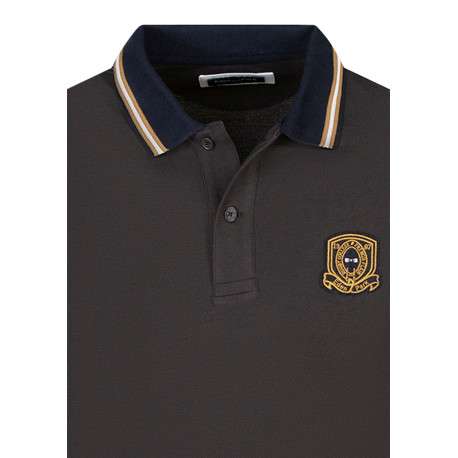 Polo en coton marron pourvu d'une coupe droite et un col boutonné - Image 3