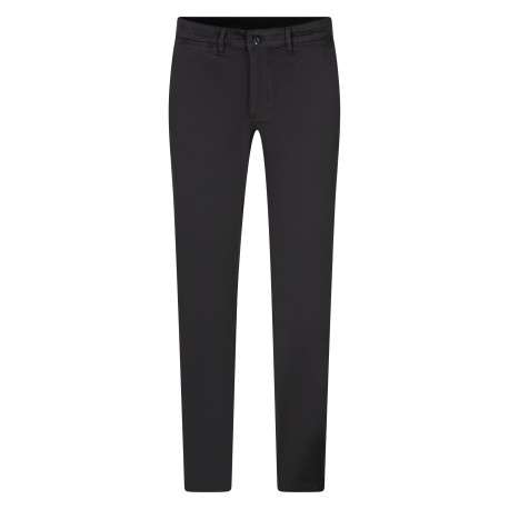 Pantalon chino en coton gris pourvu d'une coupe ajustée et 5 poches