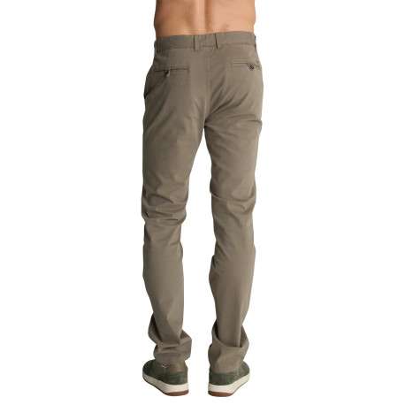 Pantalon chino à coupe droite en coton vert d'eau pourvu de quatre poches - Image 2