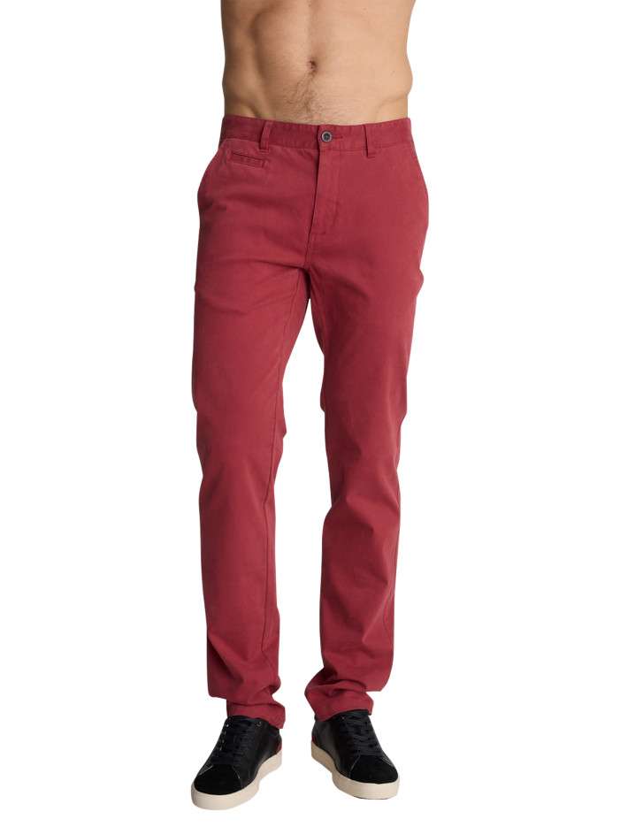 Pantalon chino brique à...