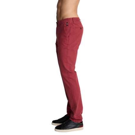 Pantalon chino brique à coupe droite en coton pourvu de quatre poches - Image 3