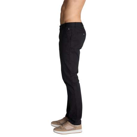 Pantalon chino à coupe ajustée en coton noir pourvu de quatre poches - Image 3