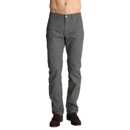 Pantalon à cinq poches doté d'une coupe ajustée à micro-motif gris