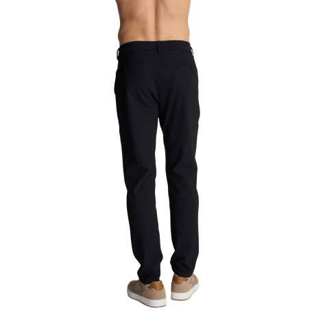 Pantalon chino noir uni à coupe droite en coton muni de quatre poches - Image 2