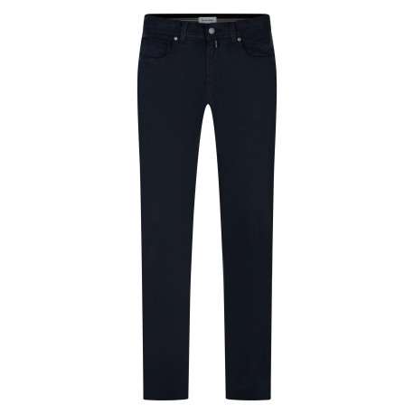 Pantalon en coton mélangé flanelle bleu marine doté d'une coupe droite