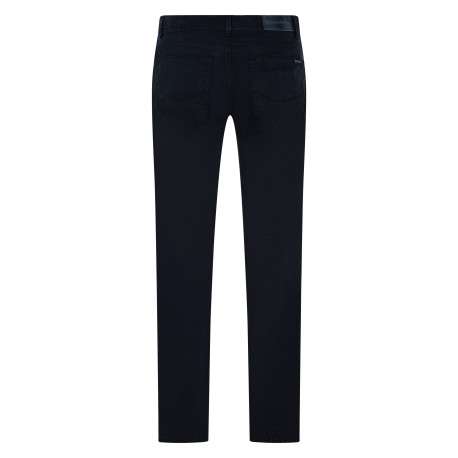 Pantalon en coton mélangé flanelle bleu marine doté d'une coupe droite - Image 2