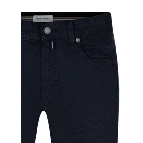 Pantalon en coton mélangé flanelle bleu marine doté d'une coupe droite - Image 3