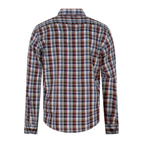 Chemise à carreaux en coton multicolore à coupe droite pourvue d'un col boutonné - Image 2
