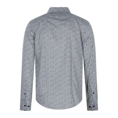 Chemise à motifs en coton multicolore à coupe droite pourvue d'un col boutonné - Image 2