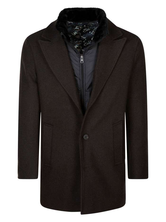 Manteau marron à coupe...