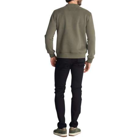 Sweat-shirt à col rond tilleul à broderie automobile et coupe droite - Image 2