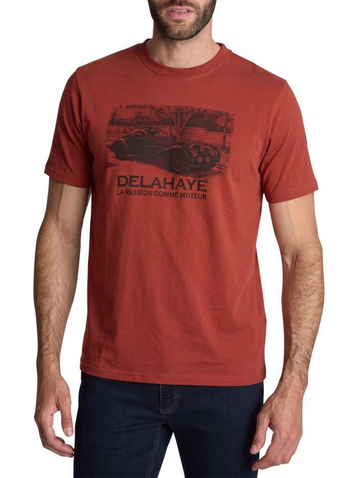 T-shirt rouge à col orné...