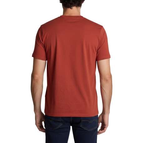 T-shirt rouge à col orné d'une sérigraphie automobile rétro sur la poitrine - Image 2